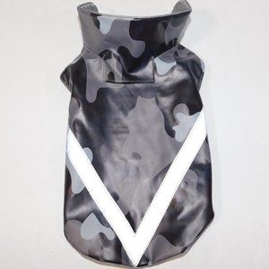 Gray Black Reflective Camo Dog XS Rain Jacket Coat Bailey & Bella